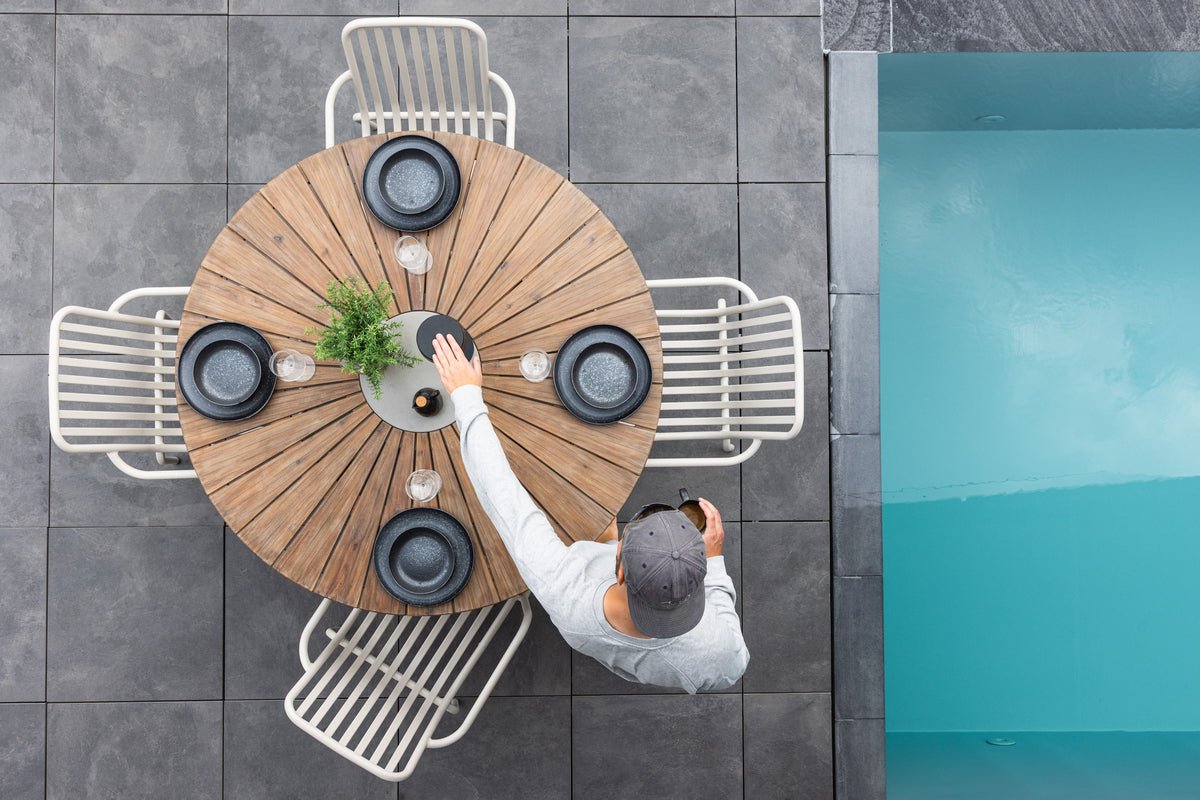 Tuin Eettafel Rose - Ø 140cm van bruin acaciahout