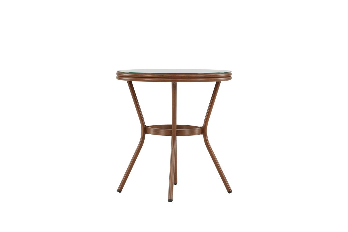 Salontafel Simon - Ø70 met bruin tafelblad