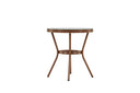 Salontafel Simon - Ø70 met bruin tafelblad