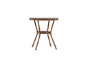 Salontafel Simon - Ø70 met bruin tafelblad