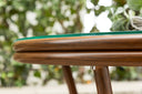 Salontafel Simon - Ø70 met bruin tafelblad