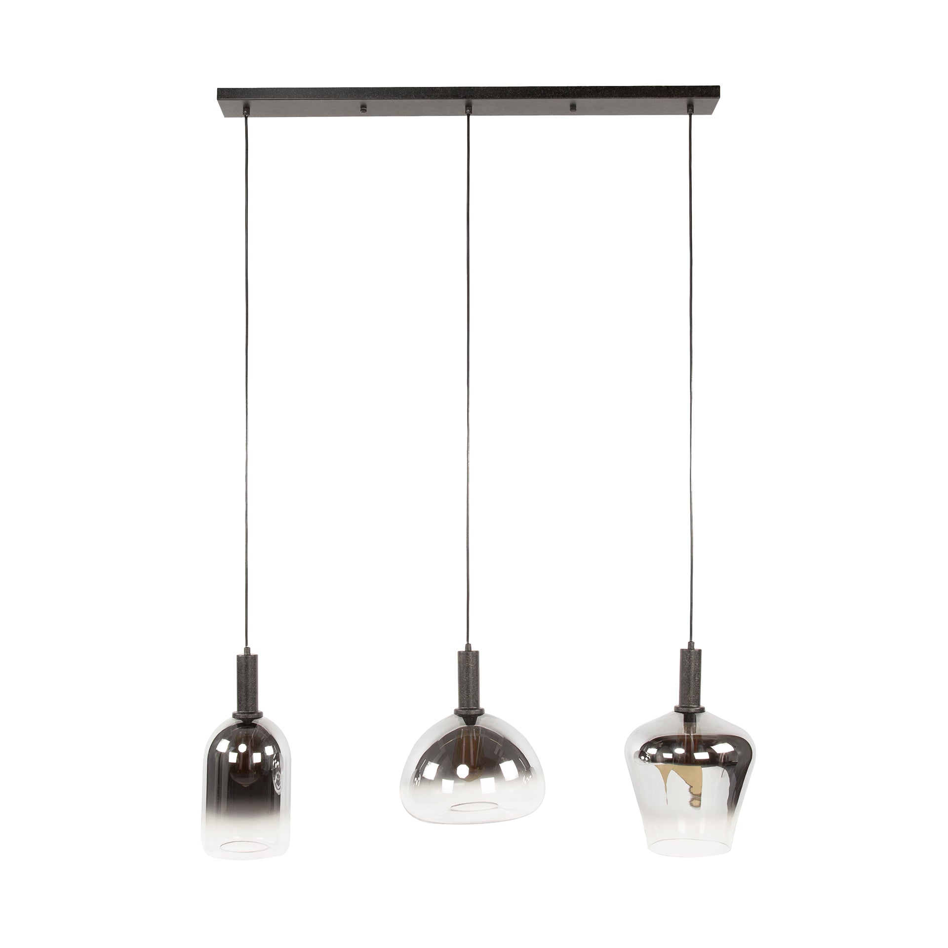 Hanglamp „Alveris“ – rookglas met kleurverloop in 3 verschillende vormen