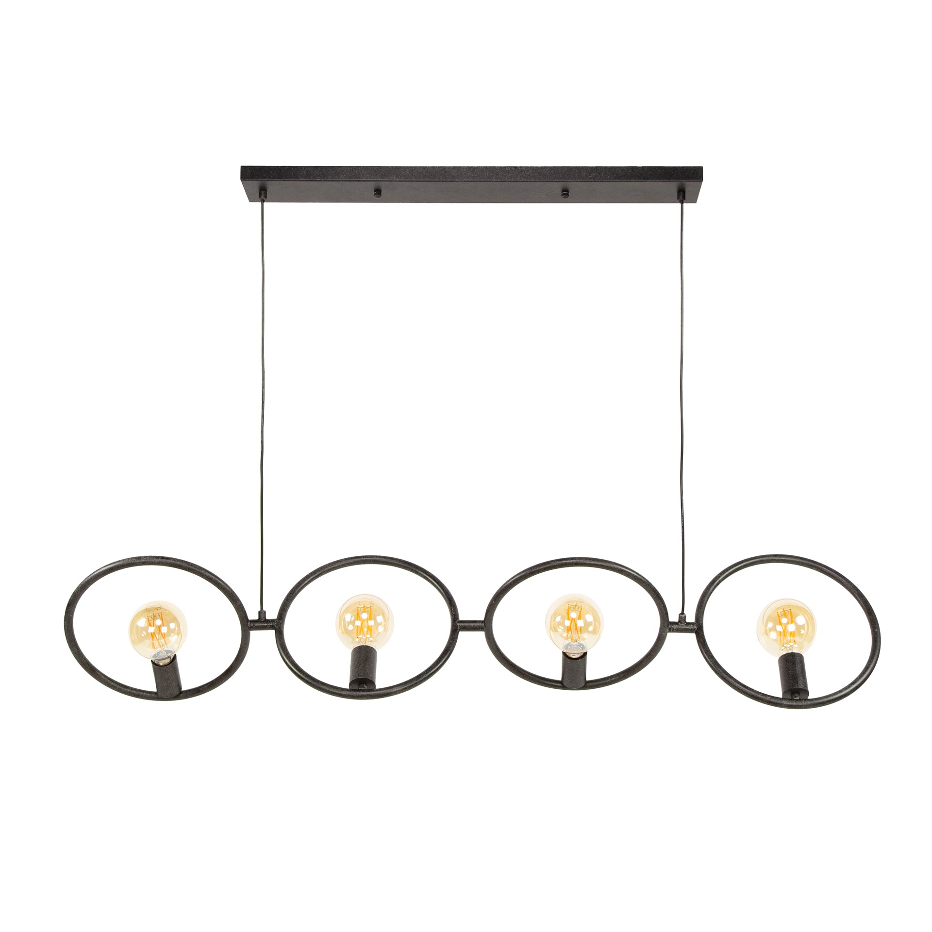 Hanglamp „Orlina“ – 4 lampen van arctisch zwart Metaal in Loop-design