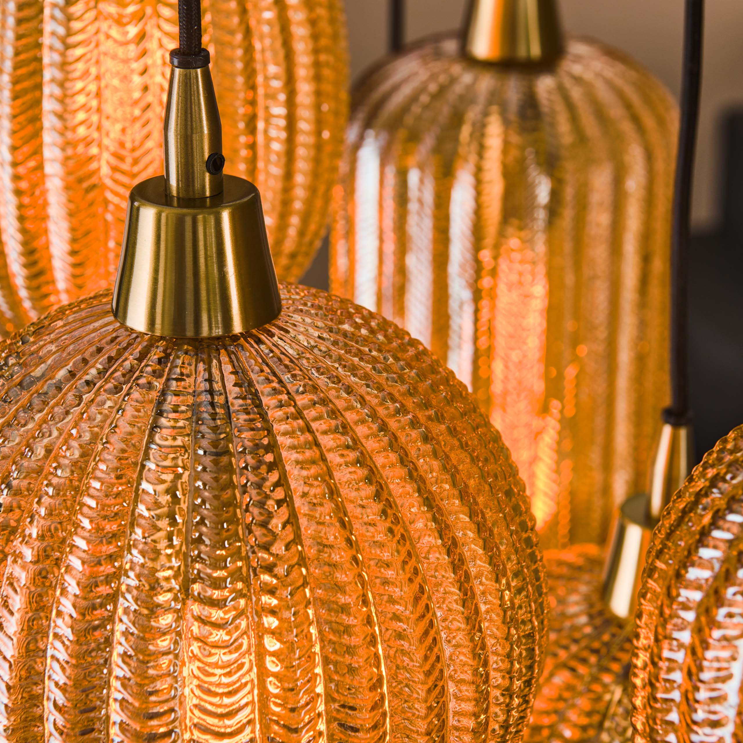 Hanglamp „Lumina“ – met handgemaakte glazen lampenkappen