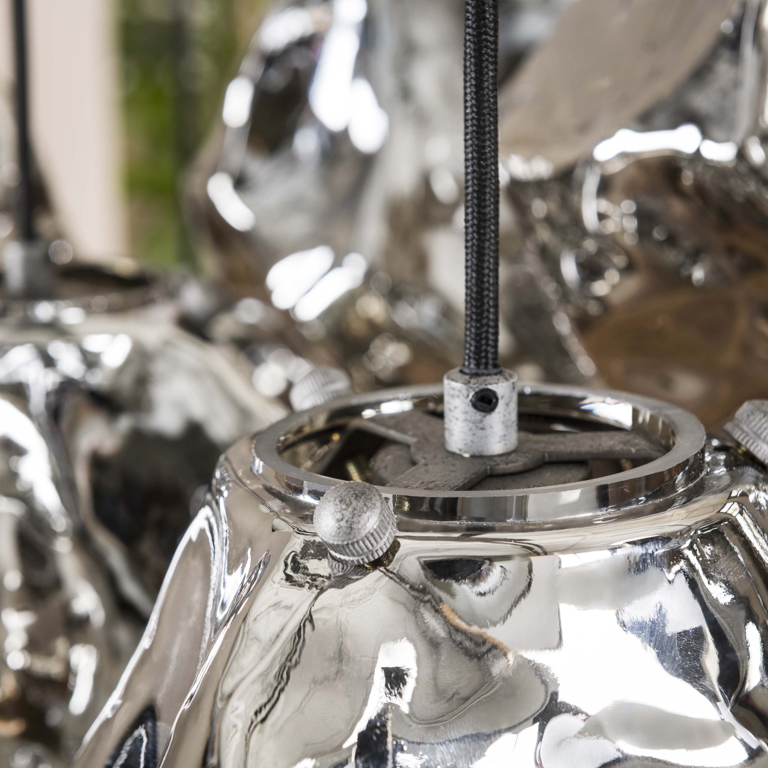 Hanglamp „Stellaris“ – van mondgeblazen chroomglas