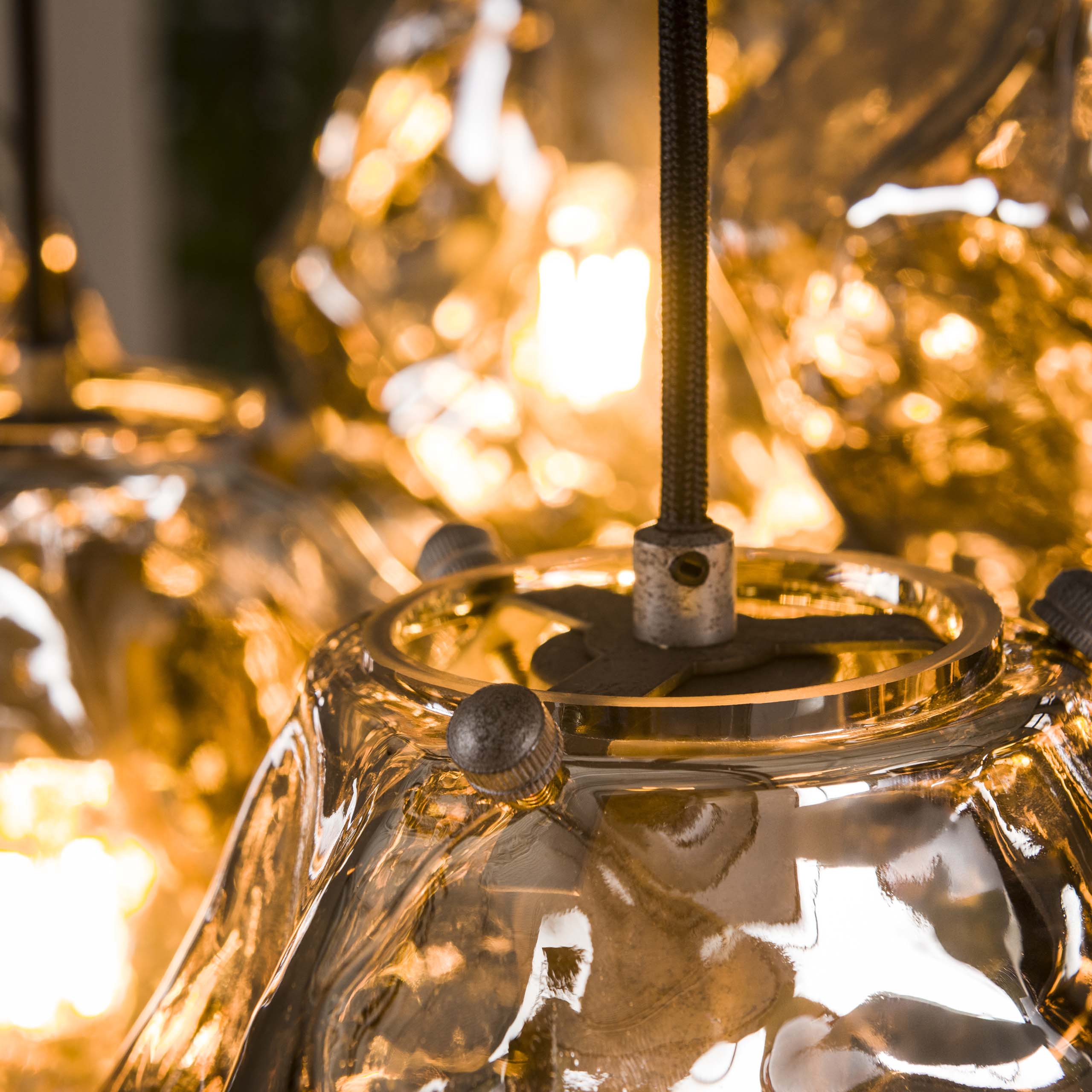 Hanglamp „Stellaris“ – van mondgeblazen chroomglas