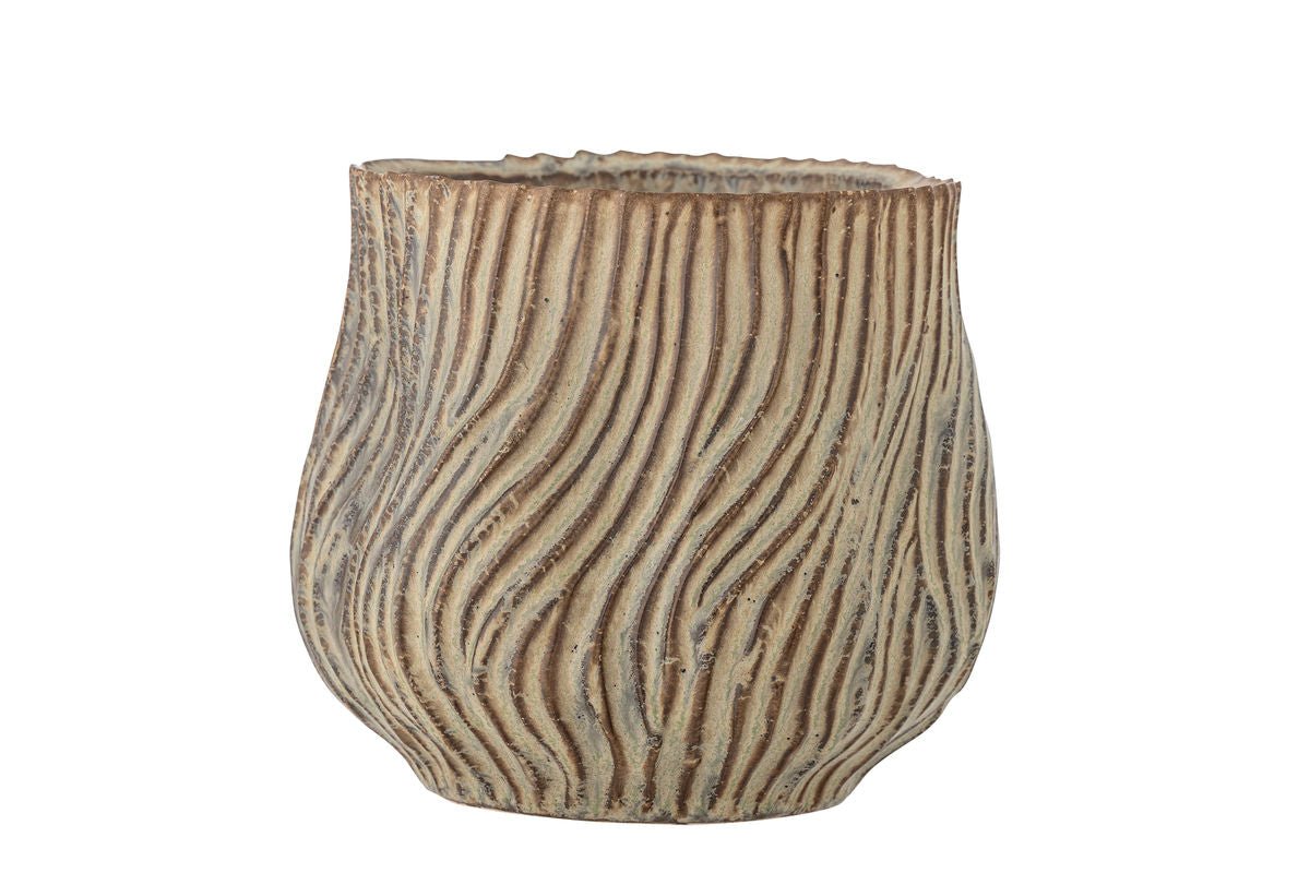 Bloempot „Terraea“ – Bruin steengoed