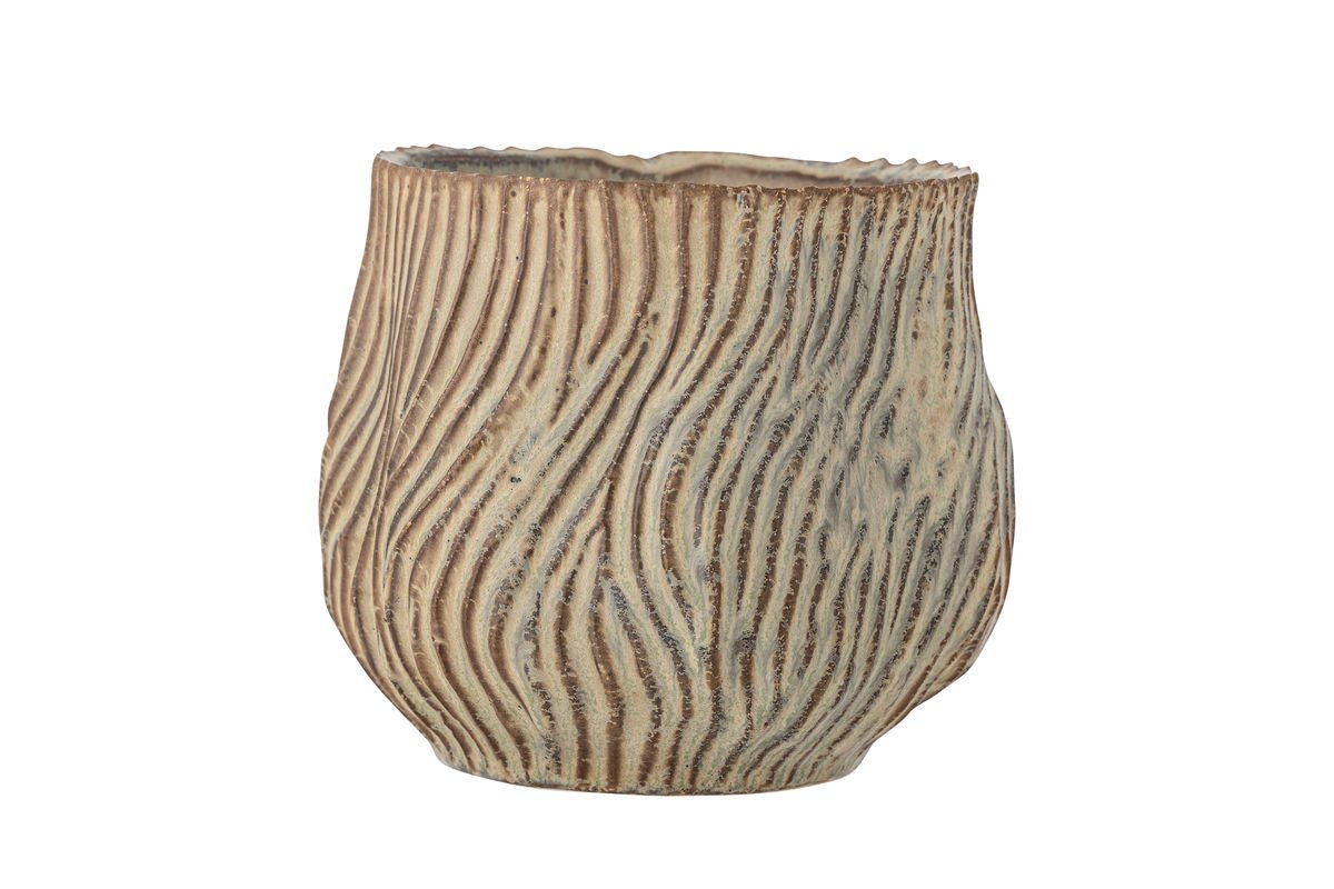 Bloempot „Terraea“ – Bruin steengoed