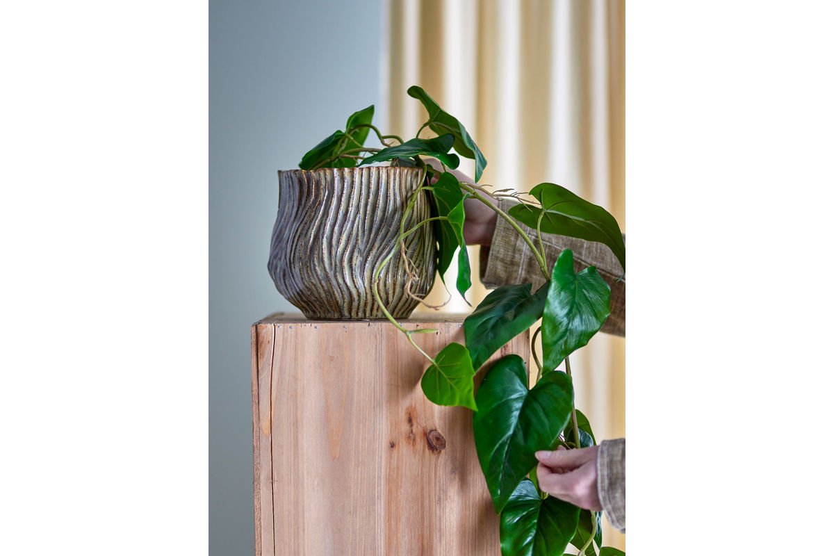 Bloempot „Terraea“ – Bruin steengoed