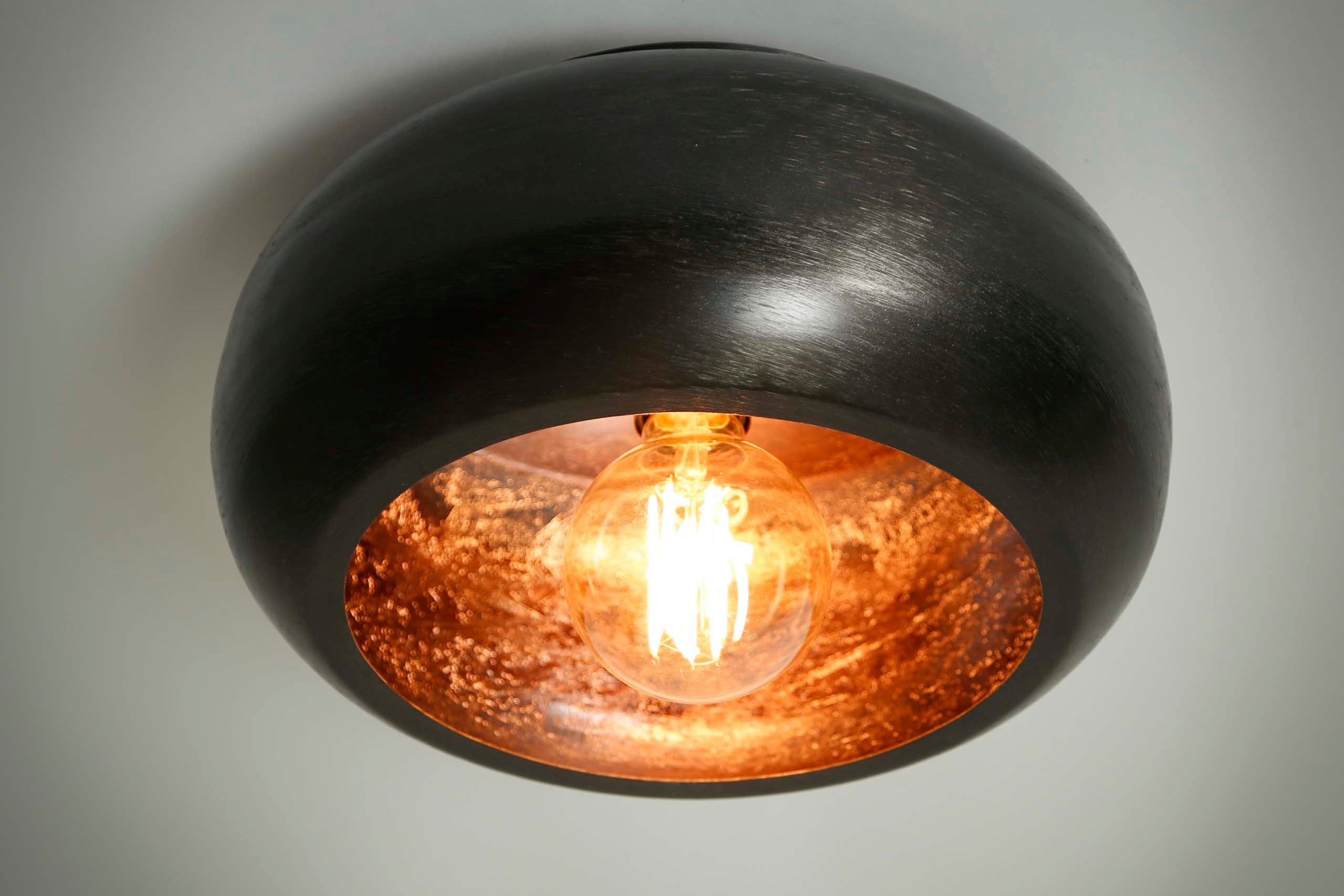 Plafondlamp „Skylin“ – metalen lamp in zwartnikkel