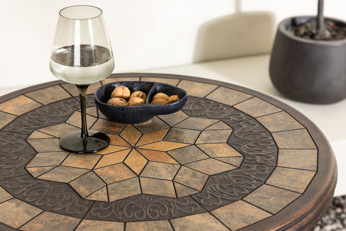 Salontafel Lejla - Ø60 met bruin tafelblad van vezelcement