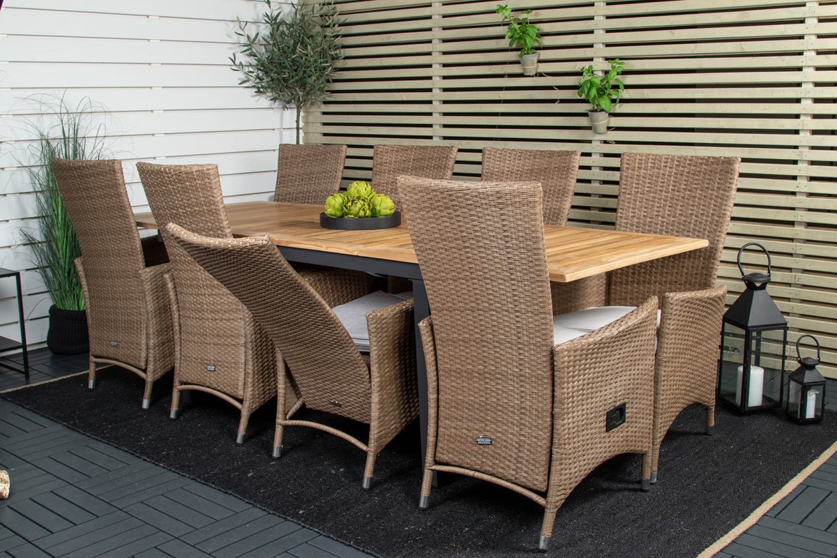 2-delige set - Venezia tuinstoel in rotanlook in Zwart, Wit of natuurtint