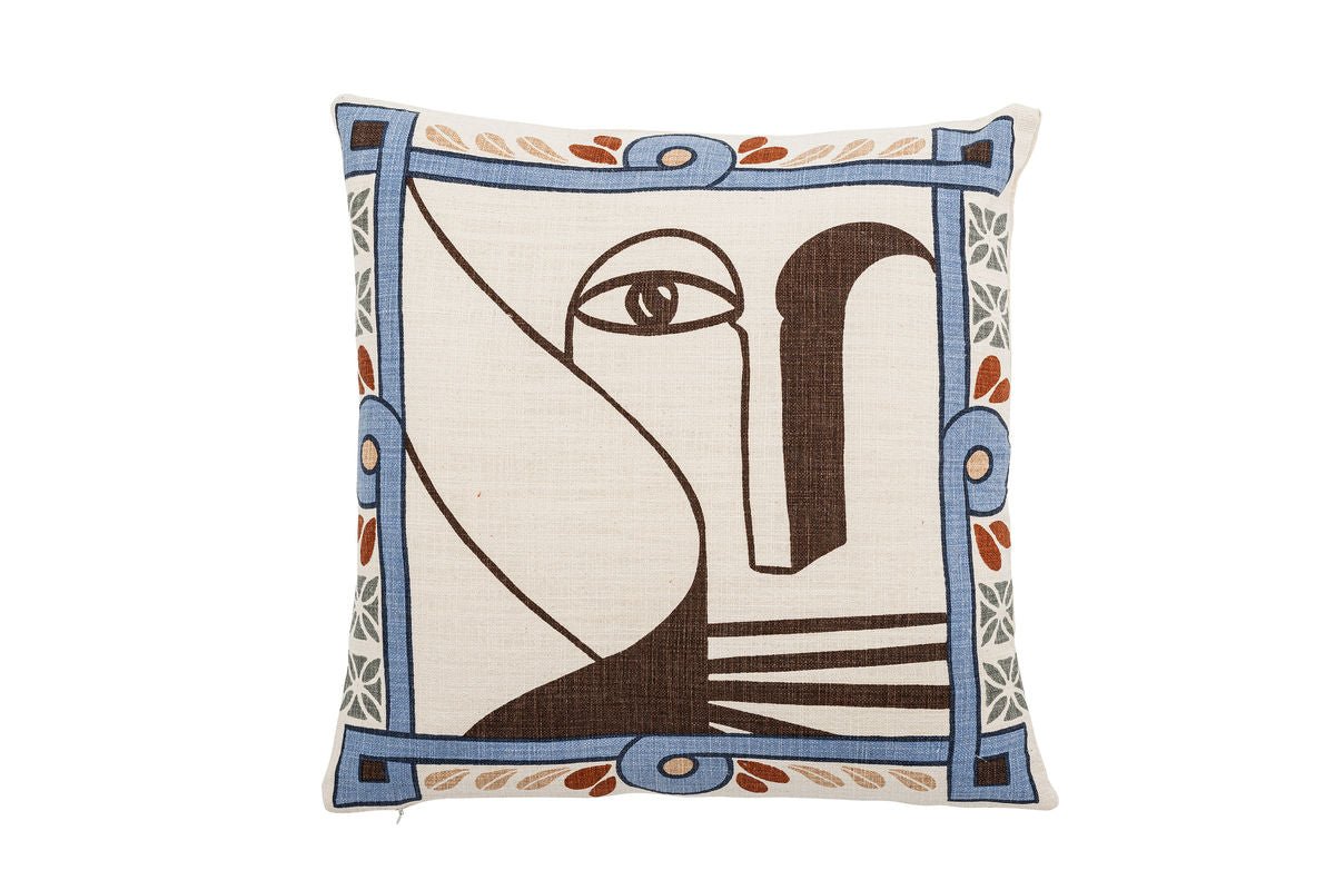 Sierkussen Brera – Abstracte print in blauwtinten