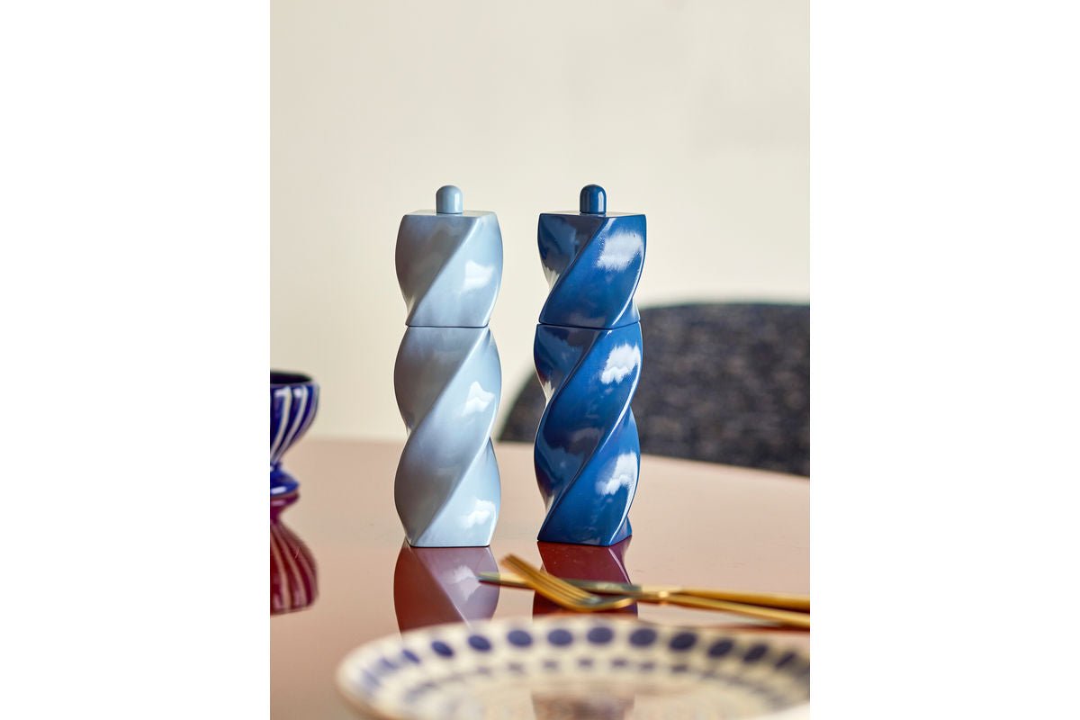 Zout- & Pepermolen Omve – Blauw gelakt hout in modern design (set van 2)
