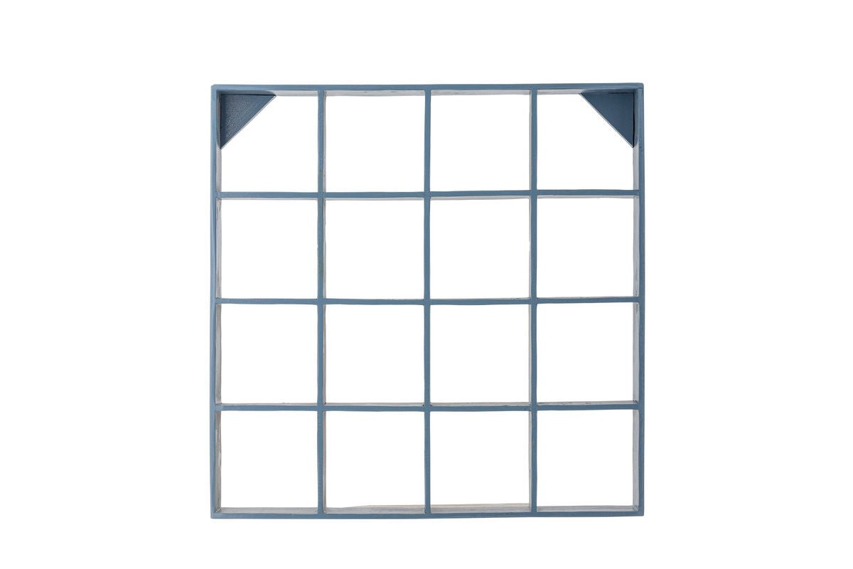 Rek Maribo – vakkenrek van gerecycled hout in blauw