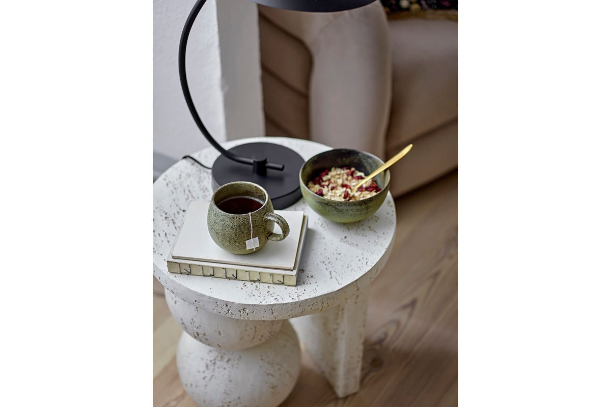 Kom Livia – van steengoed, set van 3 in groen met reactieve glazuur