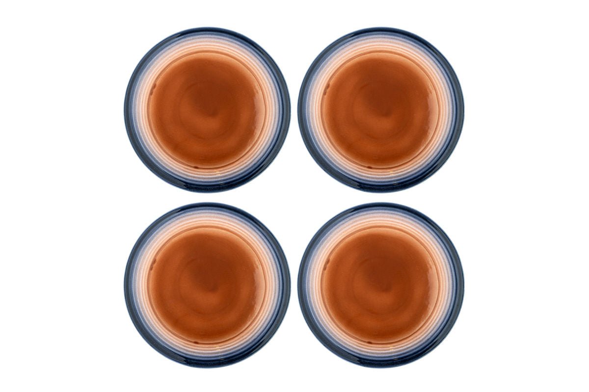 Teller Morano – Set van 4 dinerborden van steengoed in warme kleurverlopen