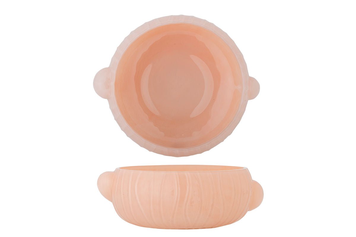 Schaal Marli – handgemaakte glazen schaal in zacht Roze