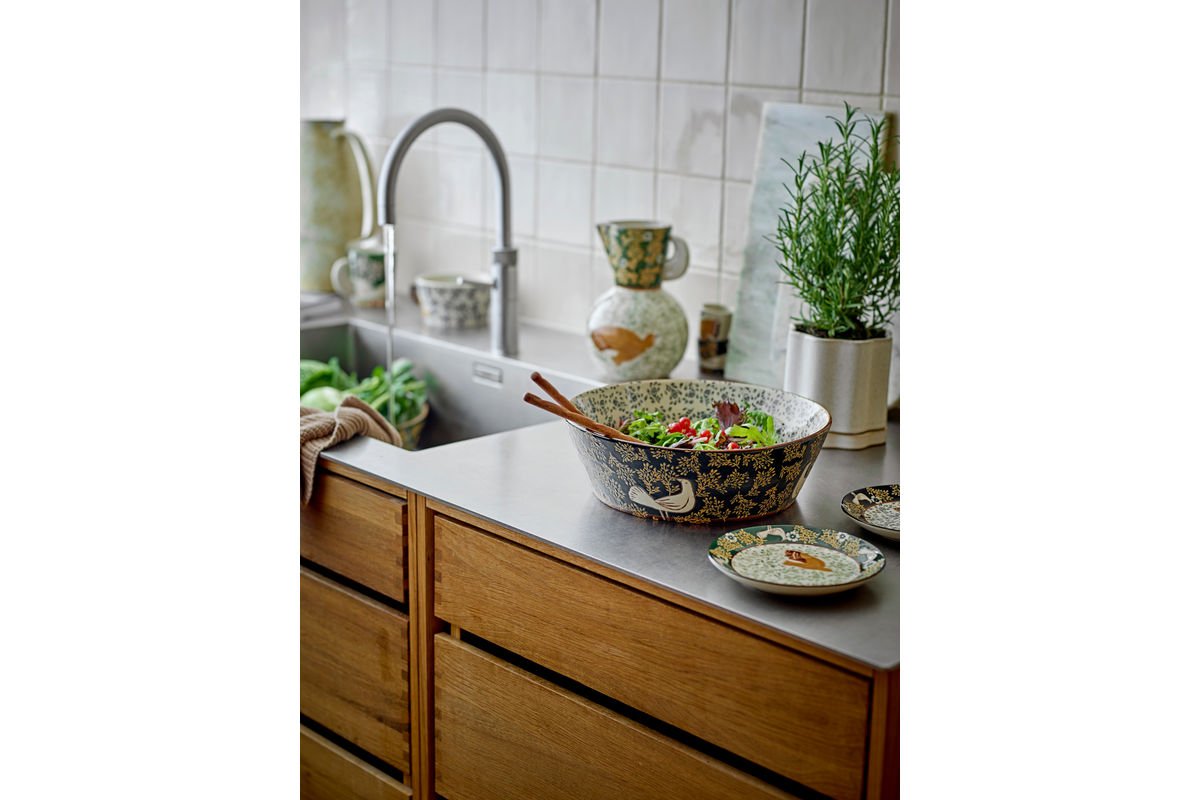 Schotel Bindy – met de hand beschilderde steengoed schaal met vogelmotief