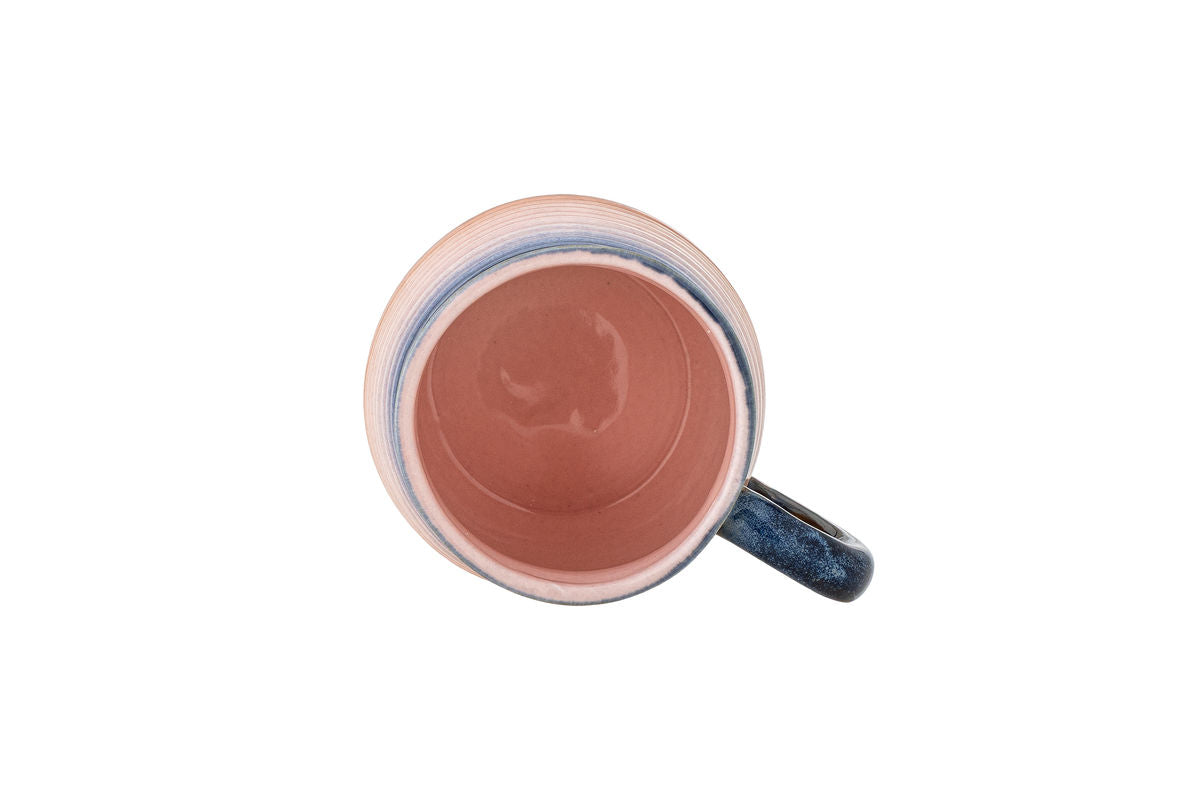 Tassenset Gabi – Geribbelde steengoedbekers met zachte kleurverloop (4-delige set)