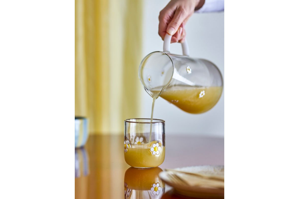 Drinkglas Mellia – Helder glas met florale reliëfdetails (set van 2)