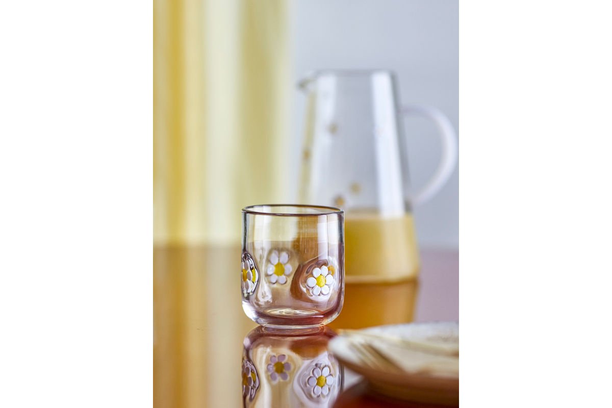 Drinkglas Mellia – Helder glas met florale reliëfdetails (set van 2)