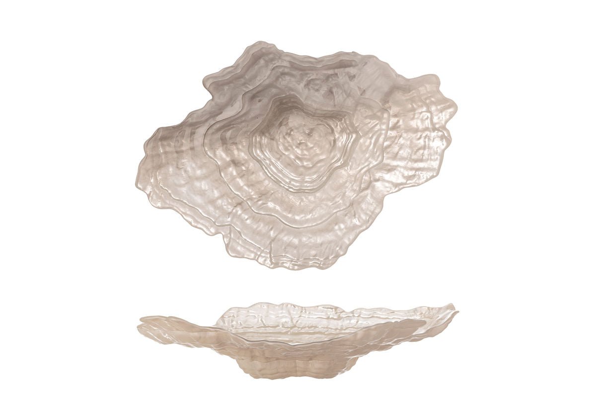 Schotel Akuri – van glas in natuurkleur met organische vorm