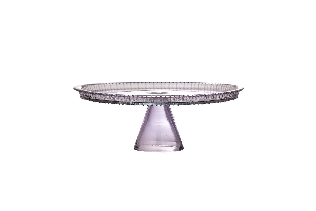 Kuchenteller Liréa met glazen stolp – kleurverloop met fijne ribbelstructuur