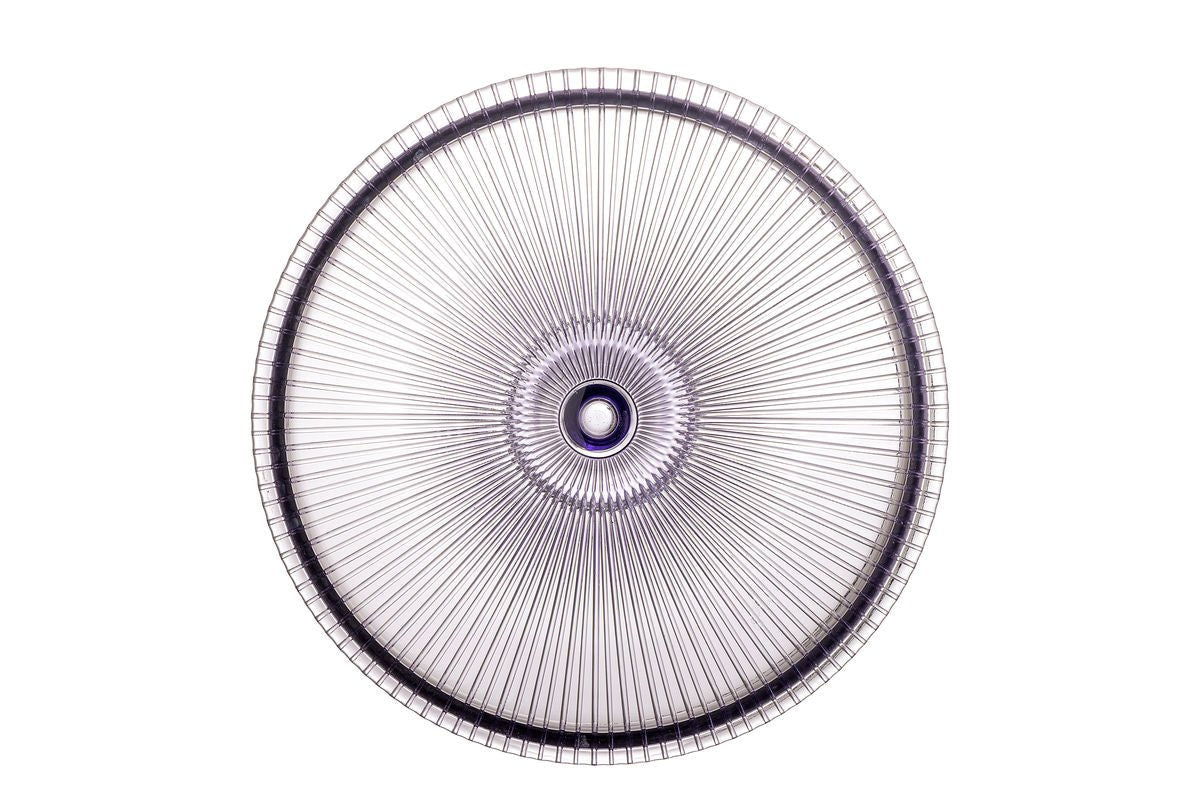 Kuchenteller Liréa met glazen stolp – kleurverloop met fijne ribbelstructuur