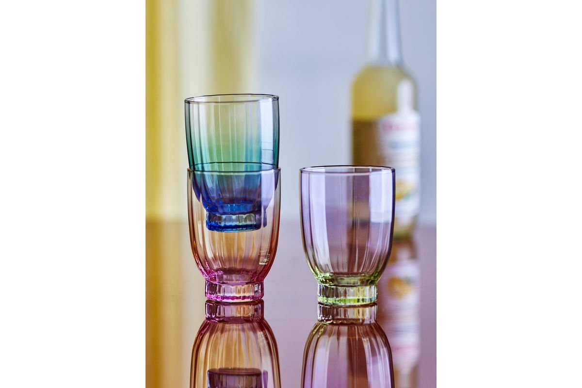 Drinkglazen Rainbow – elegant geribbeld design (set van 6)