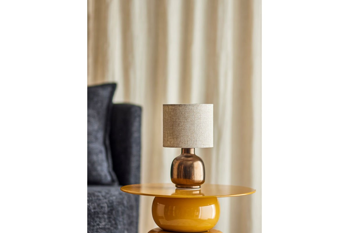 Tafellamp Aurea – steengoed in brons, elegant designobject
