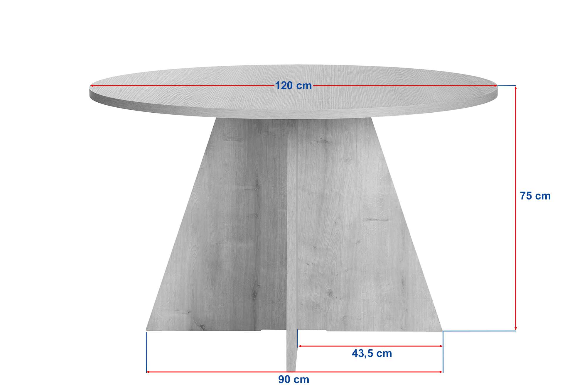 Eettafel Selara - met 25 mm dikke tafelblad met een diameter van Ø 120 cm