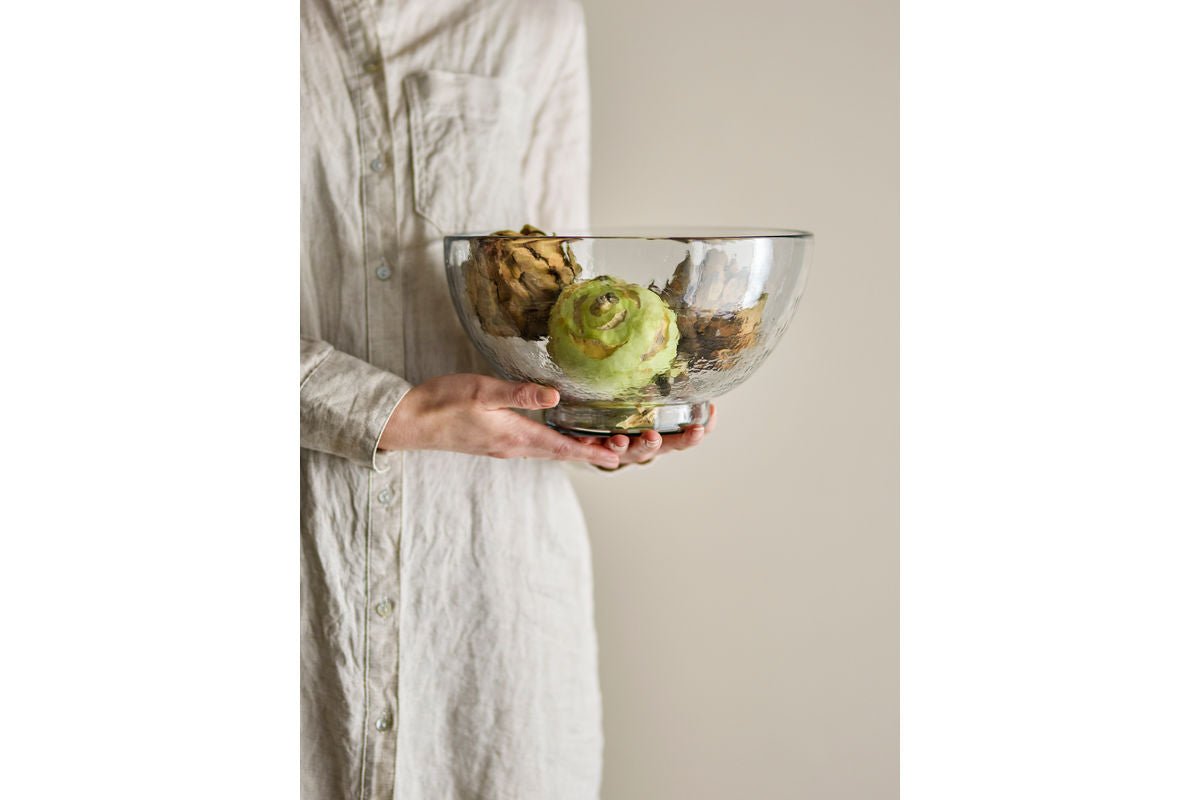 Glazen schaal Naru – gerecycled glas met rustiek karakter