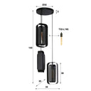 Hanglamp Evelis - Gelaagd met 3 lampen met draaibare raster-lampenkappen