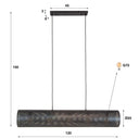 Hanglamp Nerissa - Met 5 lampen in horizontaal tube-mesh-design in Zwart