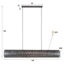 Hanglamp Valeria – Met 7 lampen in horizontaal tube-mesh-design in Zwart