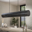 Hanglamp Valeria – Met 7 lampen in horizontaal tube-mesh-design in Zwart