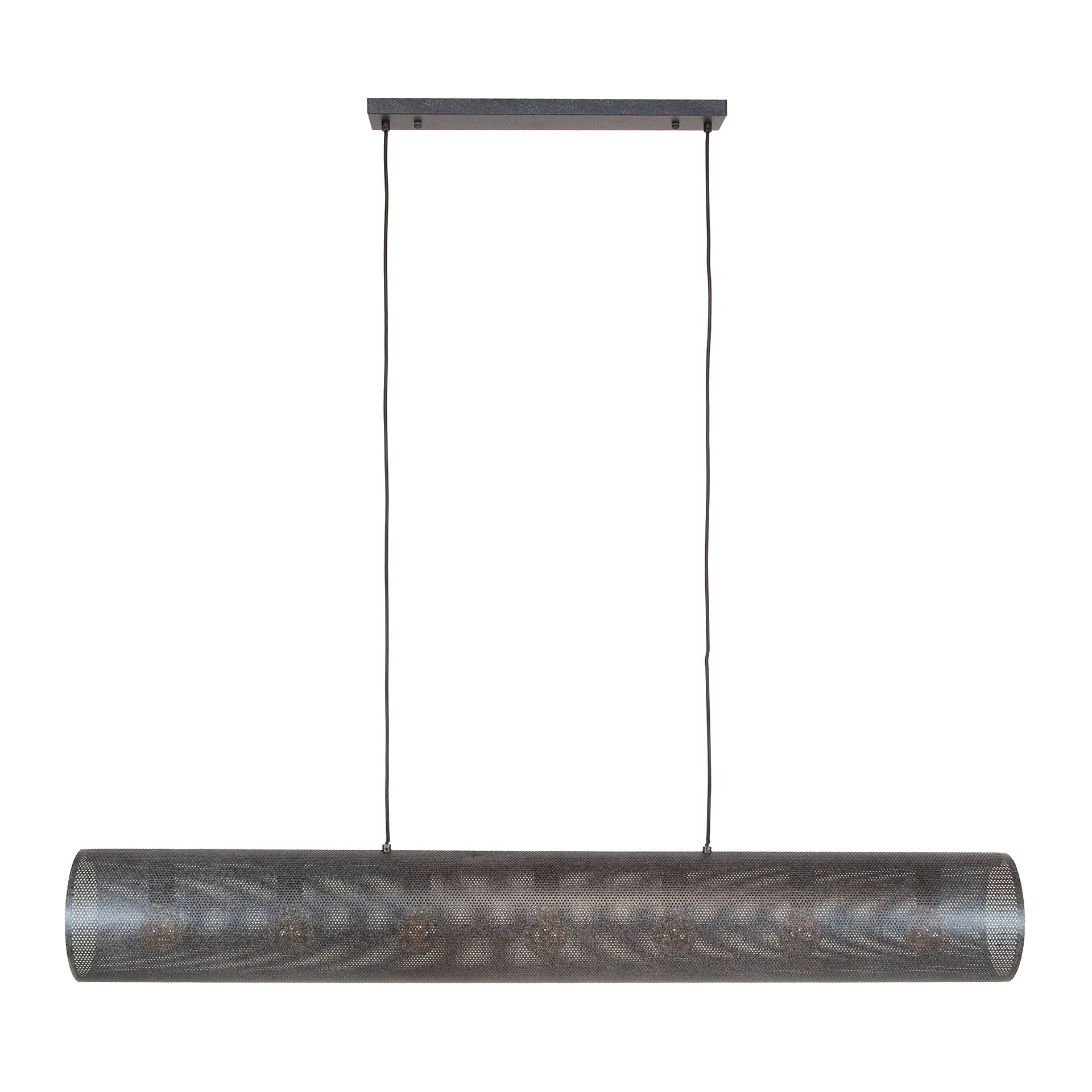 Hanglamp „Nerissa“ – Met 5 lampen in horizontaal buisgaasdesign in Zwart