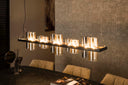 Hanglamp "Calivon – 10 cilindrische glazen kappen in amber- en chroomlook