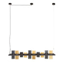 Hanglamp "Calivon – 10 cilindrische glazen kappen in amber- en chroomlook