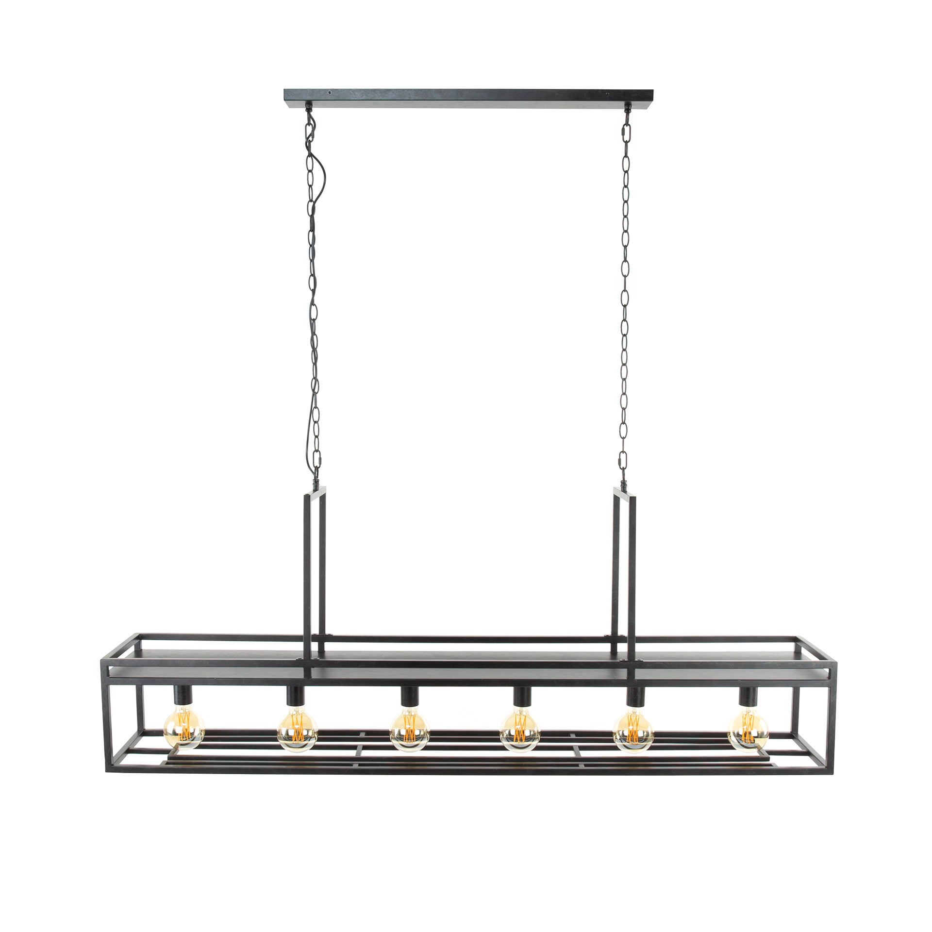 Hanglamp "Talor" – 6 fittingen met robuust metalen frame in steenkoolgrijs