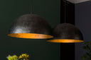 Hanglamp Elandra – 2 lampen met 60cm grote, koepelvormige lampenkappen in donkergrijs