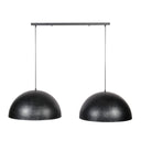 Hanglamp Elandra – 2 lampen met 60cm grote, koepelvormige lampenkappen in donkergrijs