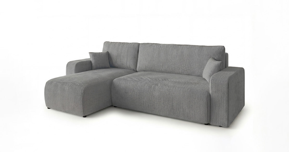 Designsofa Calva met slaap- en uitklapfunctie in Ribstof