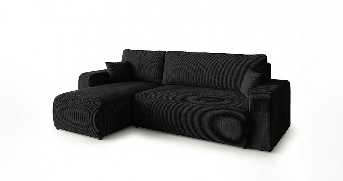 Designsofa Calva met slaap- en uitklapfunctie in Ribstof