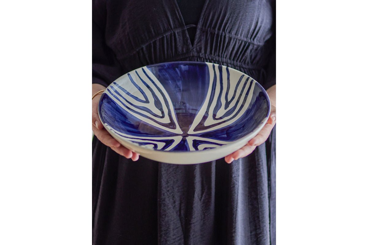 Schaal Sara - handgeschilderd aardewerk in de kleur Blauw