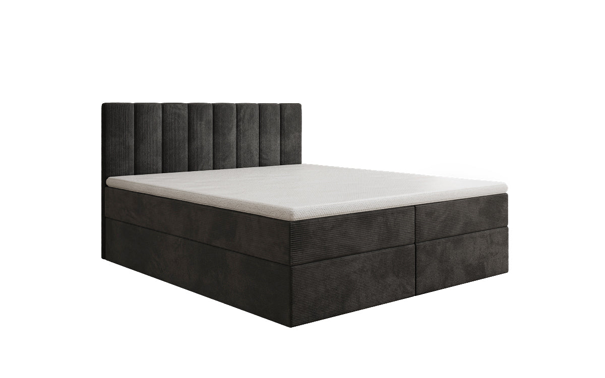 Boxspringbed Sofia in Ribstof met opbergruimte