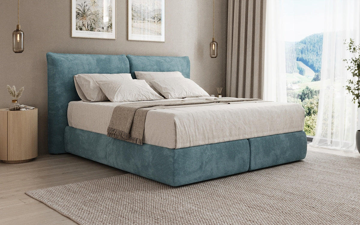 Boxspringbed Pillo in Ribstof