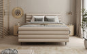 Boxspringbed Tubo in structuurstof met opbergruimte