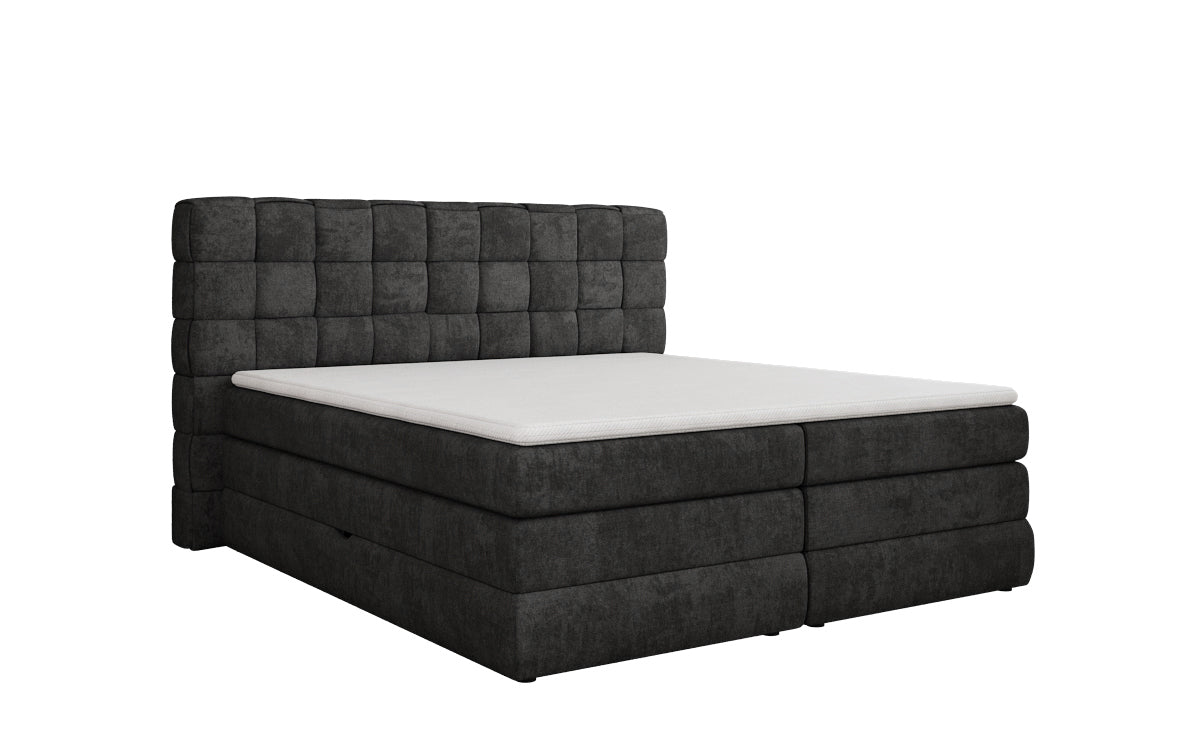 Boxspringbed Trama met opbergruimte in Stof